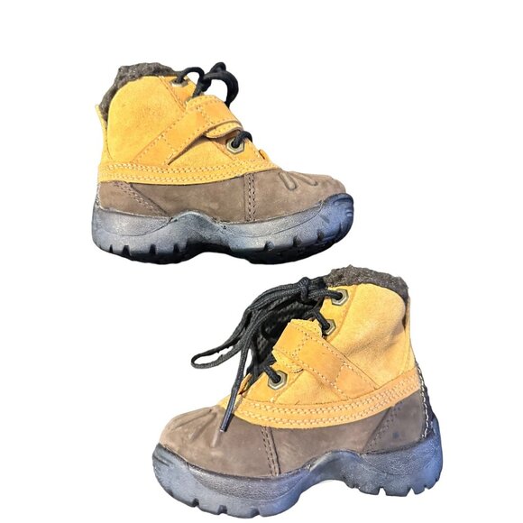 Timberland Toddler Brown Tan Leather Ankle Boots Shoes 5 - Picture 3 of 8